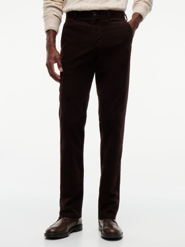Καφέ Denton Κοτλέ Παντελόνι Chinos Σε Slim Ίσια Γραμμή  Άνδρες