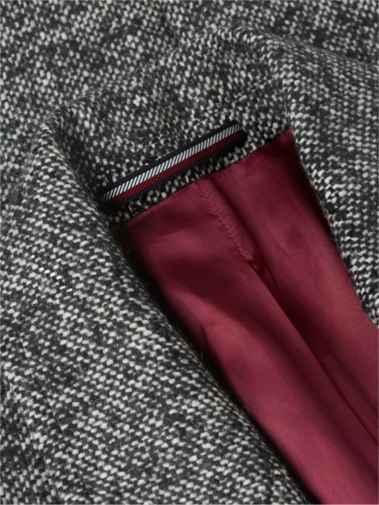 Grey New York Label Wool Blend Longline Coat  Men