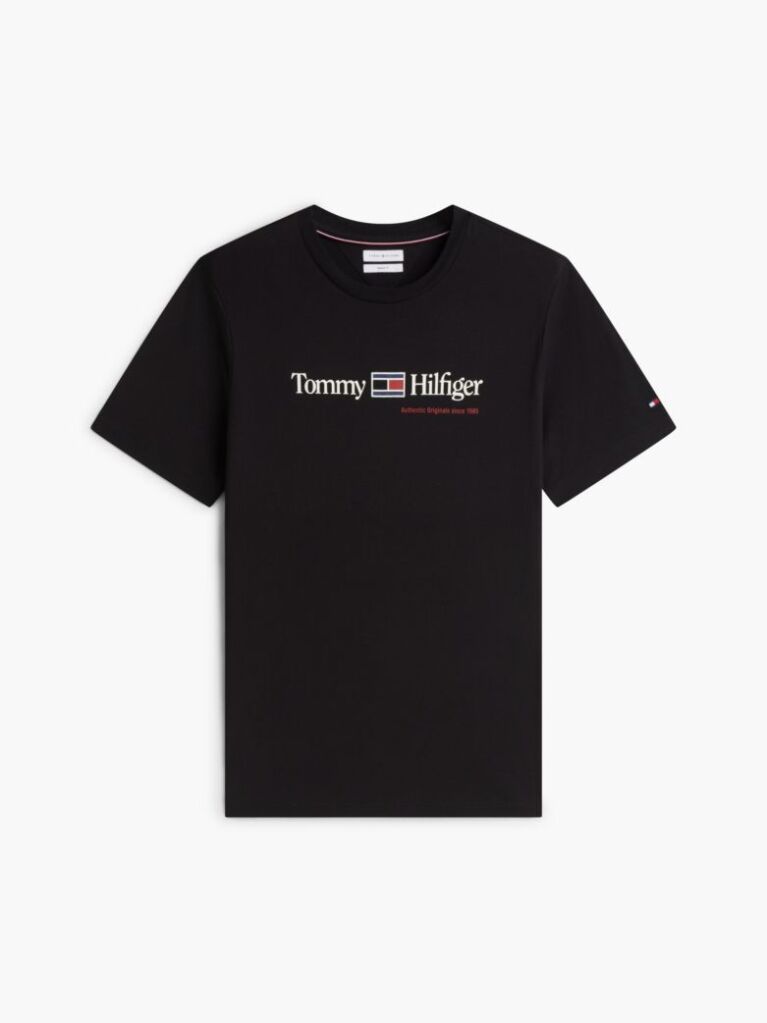 Black Logo Jersey Crew Neck T-Shirt  Men
