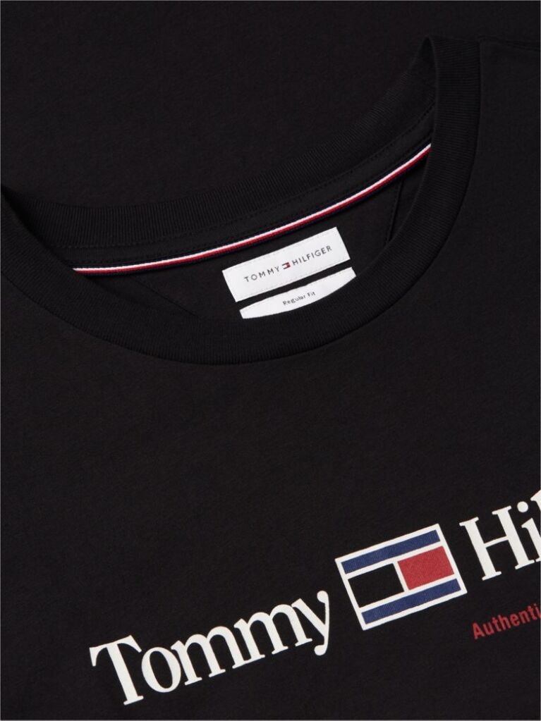 Black Logo Jersey Crew Neck T-Shirt  Men