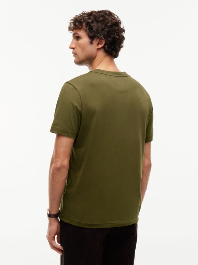 Πράσινο Βαμβακερό T-Shirt Με Λογότυπο Και Κλασική Λαιμόκοψη  Άνδρες