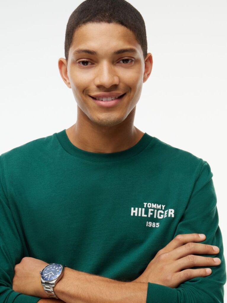 Green 1985 Graphic Long Sleeve T-Shirt  Men