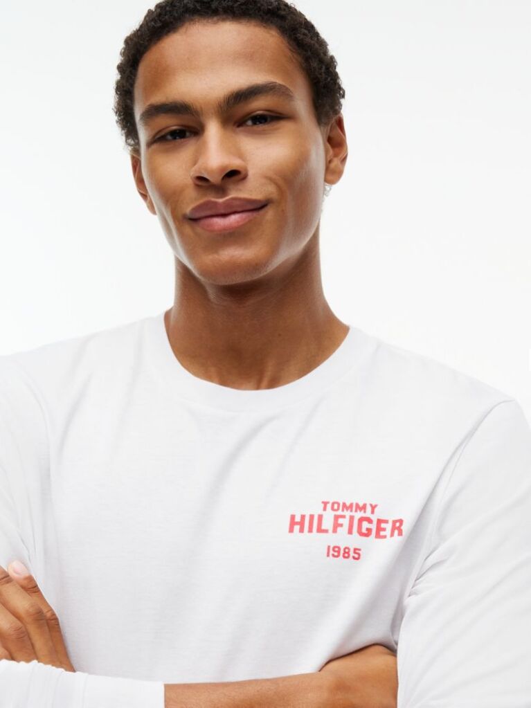 White 1985 Graphic Long Sleeve T-Shirt  Men