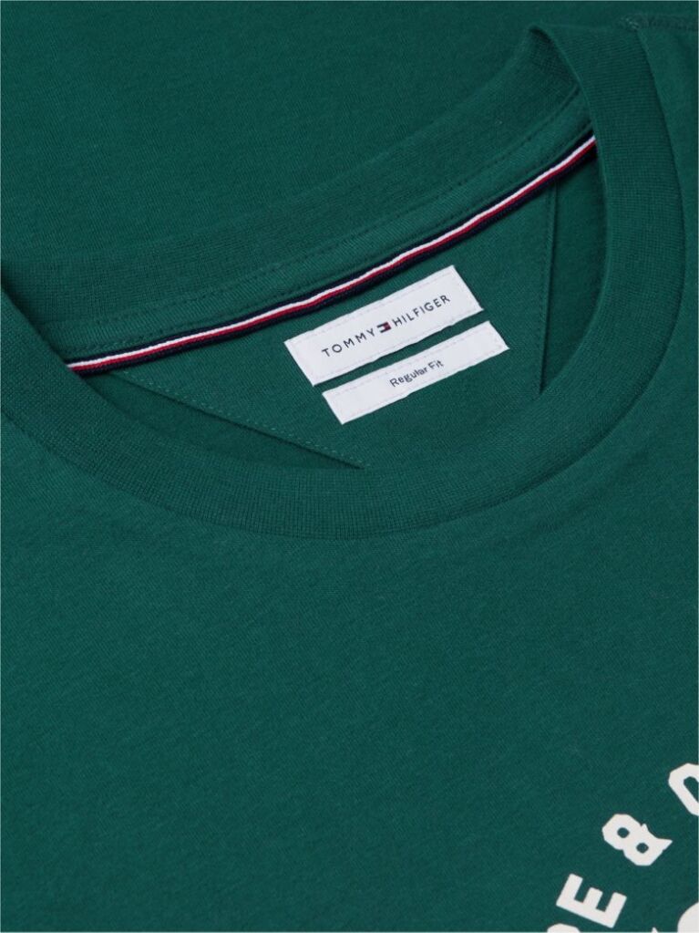 Green Varsity Logo Peached Jersey T-Shirt  Men
