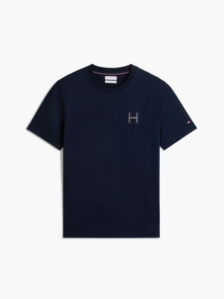 Blue Varsity Logo Embroidery Crew Neck T-Shirt  Men