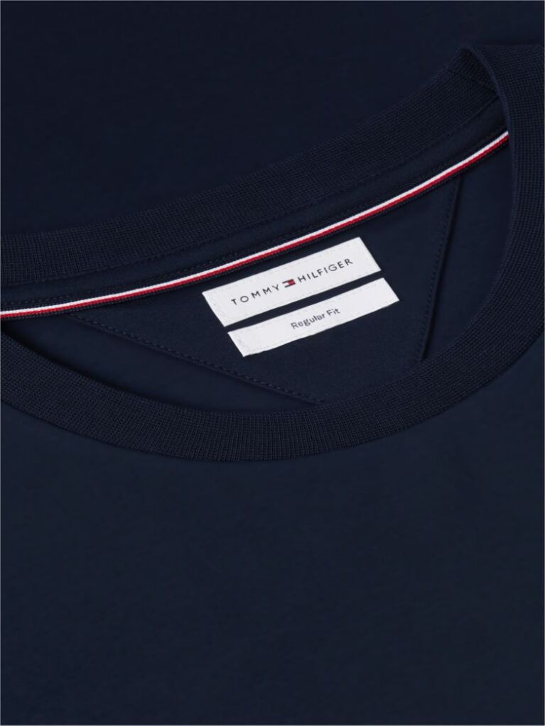 Μπλε T-Shirt Με Ανάγλυφο Λογότυπο Και Interlock Πλέξη   Άνδρες