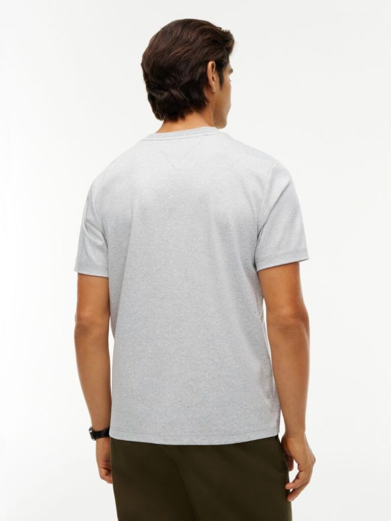 Γκρι T-Shirt Με Ανάγλυφο Λογότυπο Και Interlock Πλέξη   Άνδρες