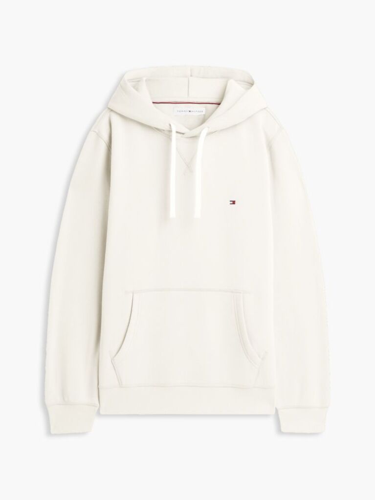 Μπεζ Fleece Hoody Με Φερμουάρ Και Κεντητό Σημαιάκι  Άνδρες