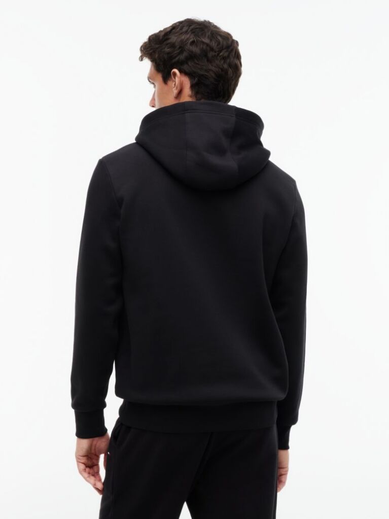 Μαύρο Fleece Hoody Με Λογότυπο  Άνδρες
