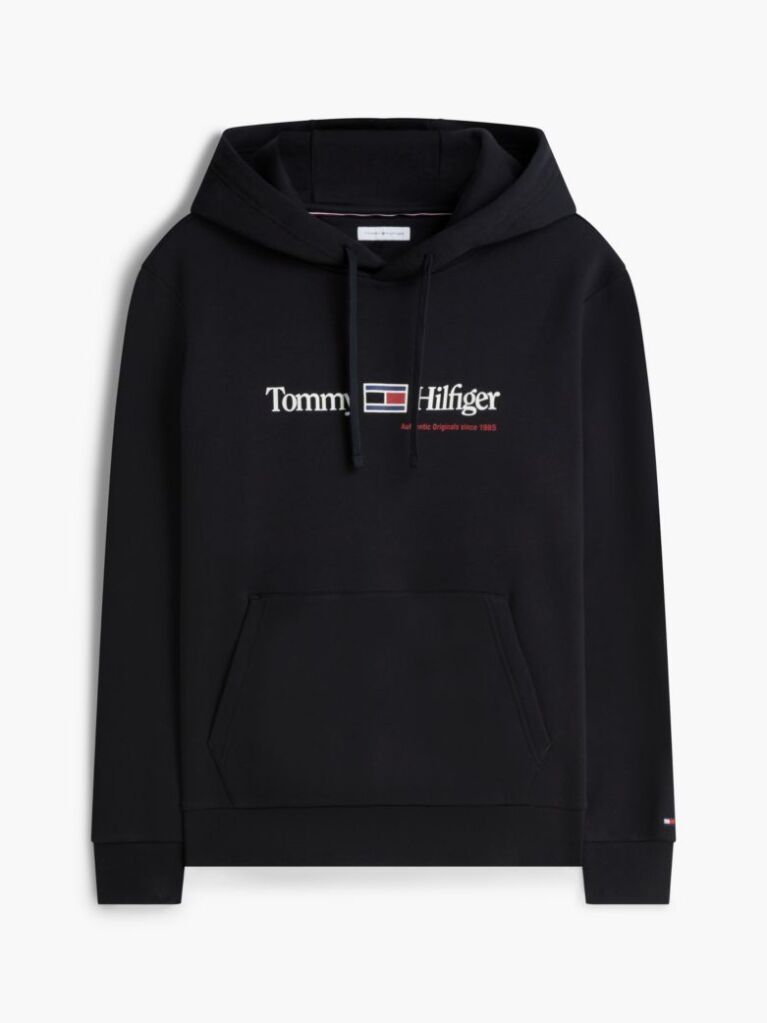 Μαύρο Fleece Hoody Με Λογότυπο  Άνδρες