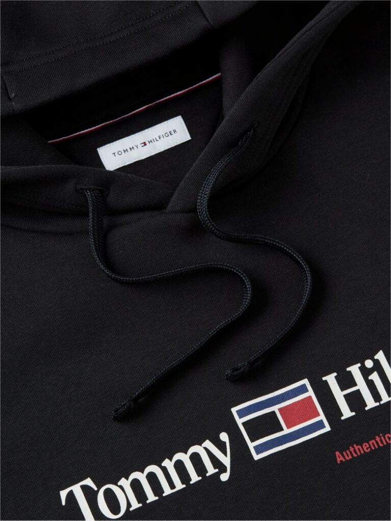 Μαύρο Fleece Hoody Με Λογότυπο  Άνδρες