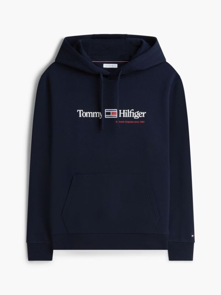 Blue Logo Fleece Drawstring Hoody  Men