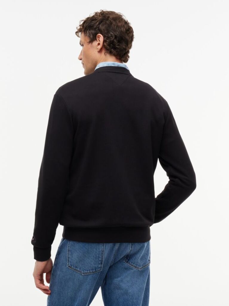 Black 1985 Logo Terry Crew Neck Sweatshirt  Men
