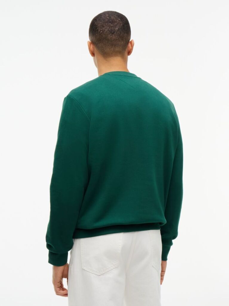 Green 1985 Logo Terry Crew Neck Sweatshirt  Men