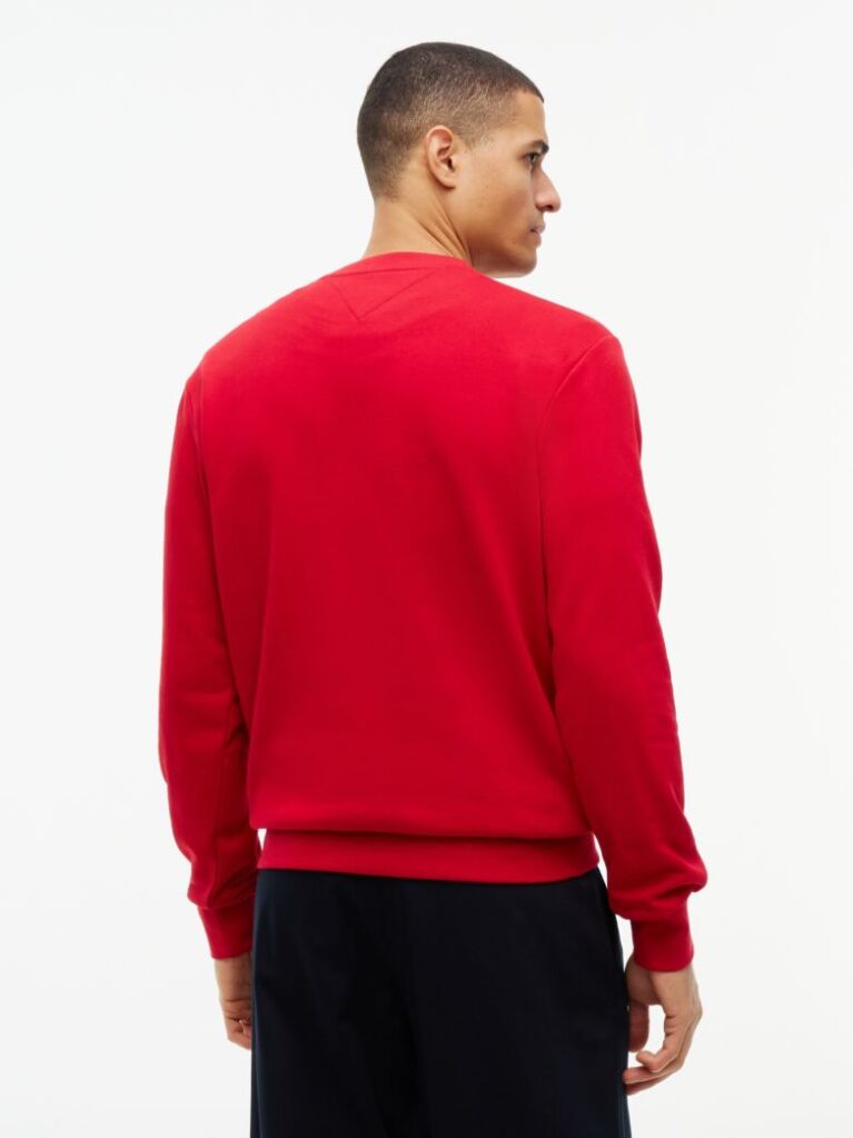 Red 1985 Logo Terry Crew Neck Sweatshirt  Men