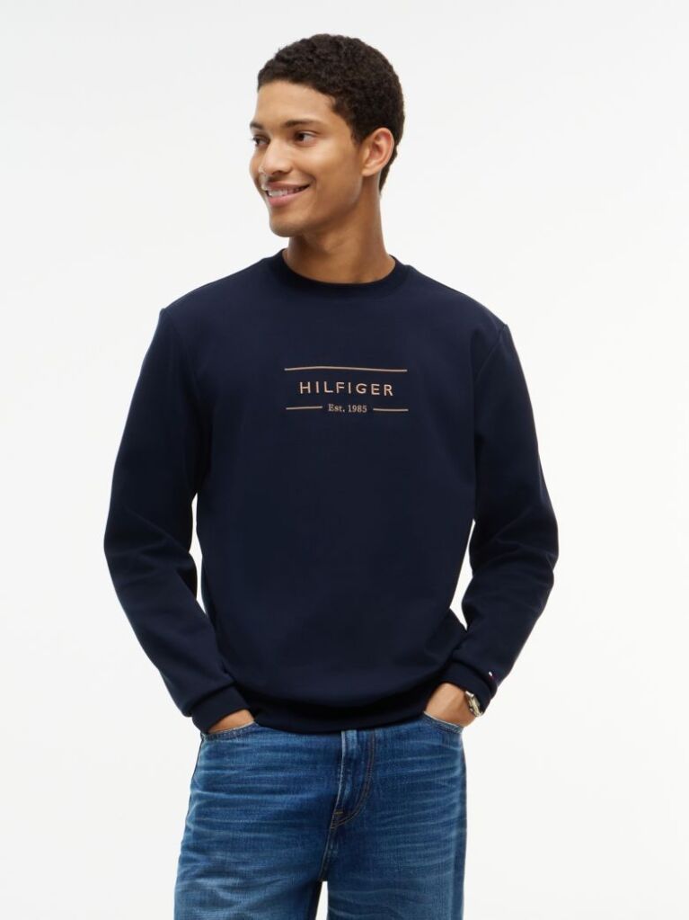 Blue Logo Intechno Knit Sweatshirt  Men