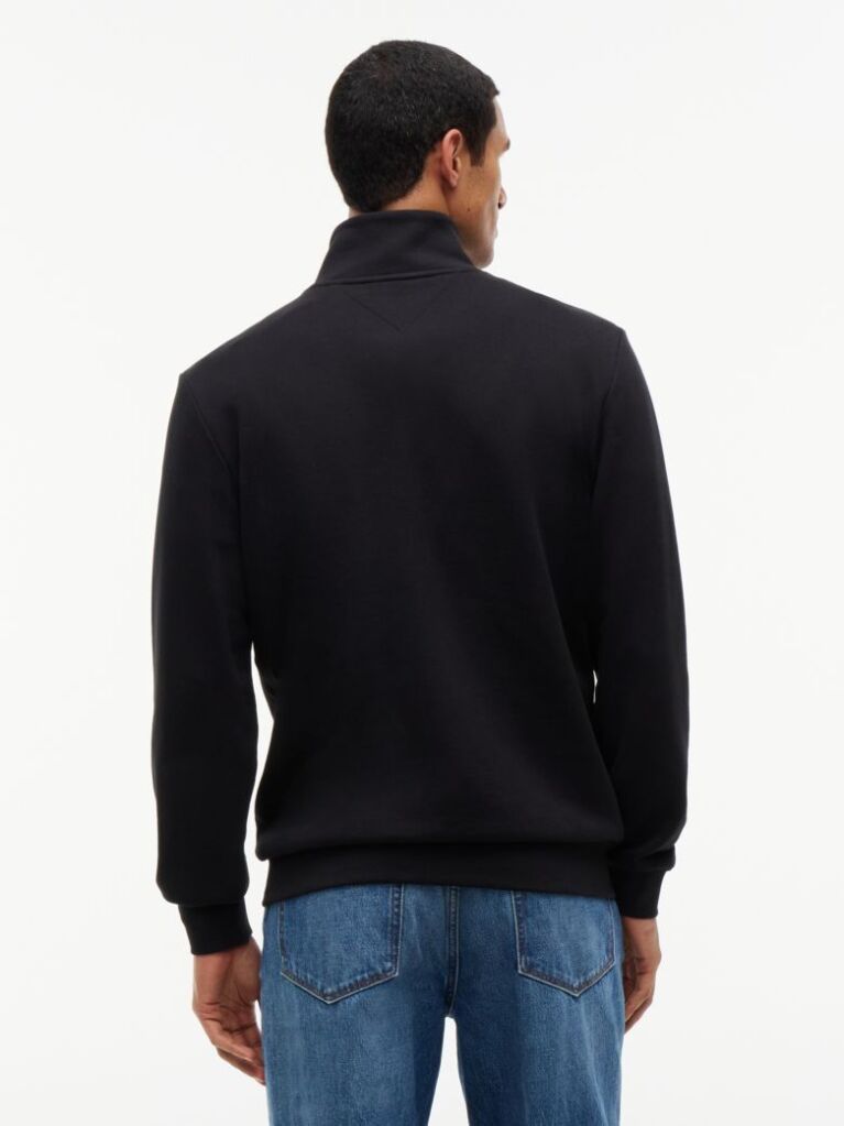 Black Global Stripe Terry Quarter-Zip Sweatshirt  Men