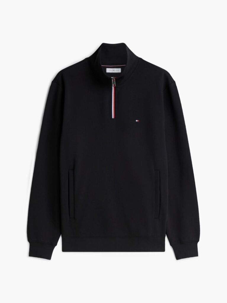 Black Global Stripe Terry Quarter-Zip Sweatshirt  Men