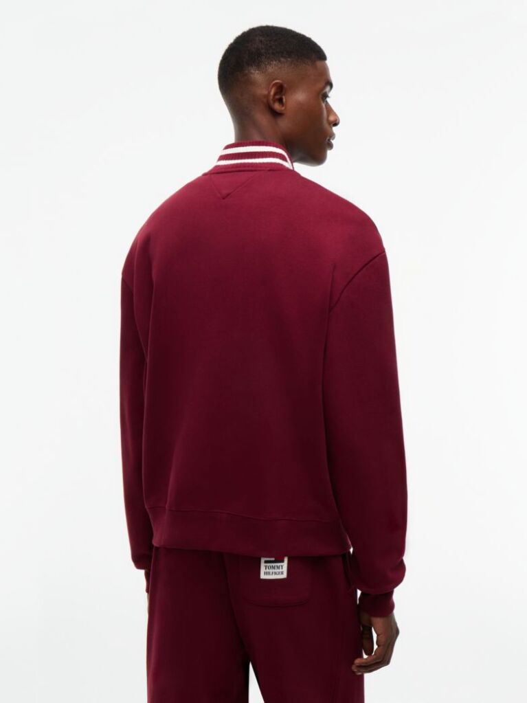 Red Varsity Relaxed Quarter-Zip Sweatshirt  Men