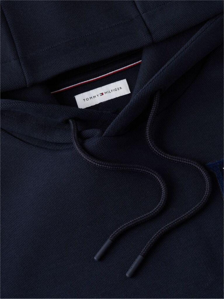 Blue Varsity Logo Contrast Stripe Hoody  Men