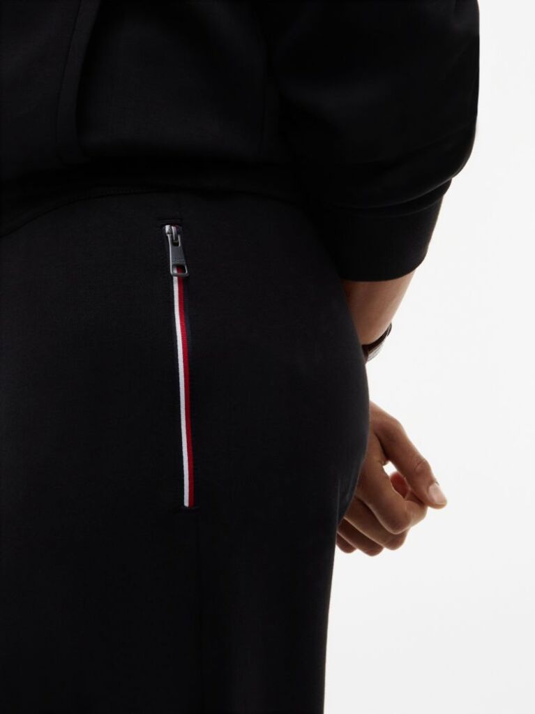Black Global Stripe Pocket Terry Joggers  Men