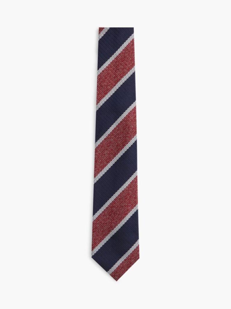 Multi New York Label Pure Silk Stripe Tie  Men