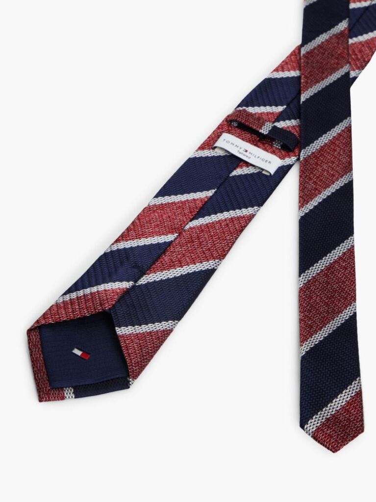 Multi New York Label Pure Silk Stripe Tie  Men
