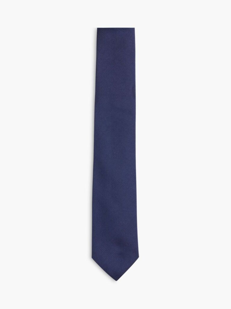 Blue New York Label Pattern Silk Tie  Men