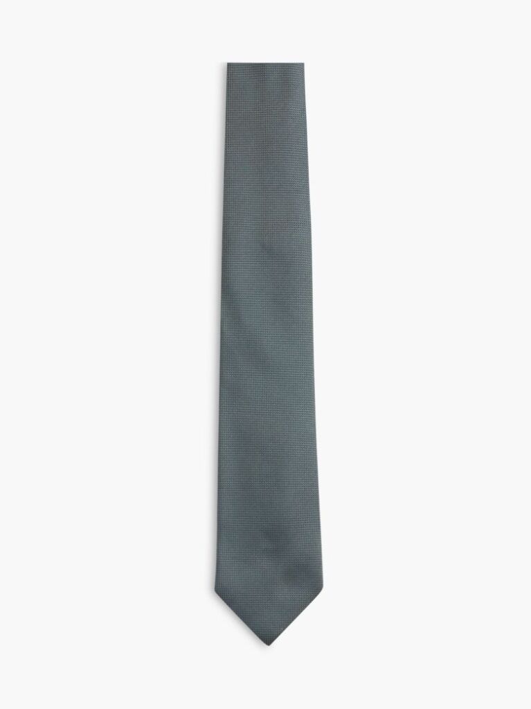 Green New York Label Pattern Silk Tie  Men