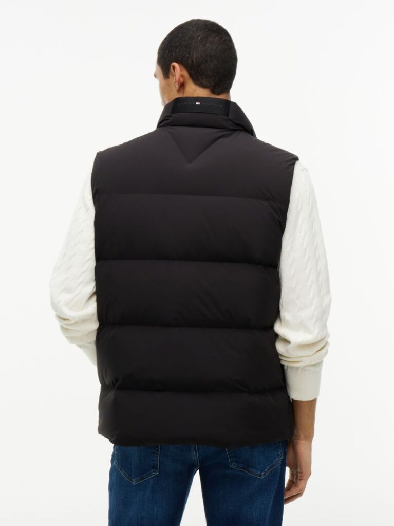 Black Logo Down Zip-Thru Gilet  Men