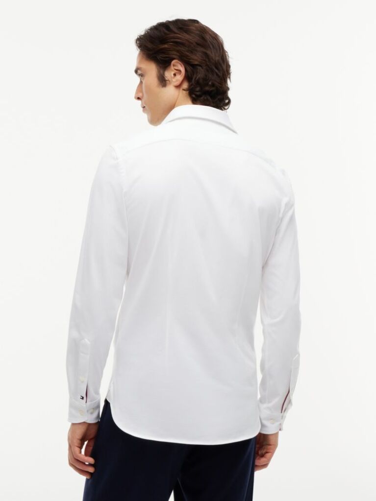 White Performance New York Label Slim Fit Jersey Shirt  Men