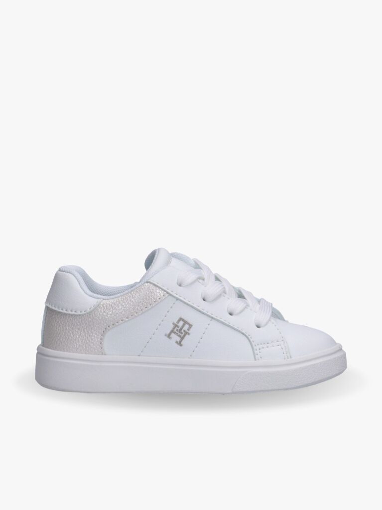 Άσπρο Δετά Sneakers Με Γυαλιστερές Λεπτομέρειες  Κορίτσια