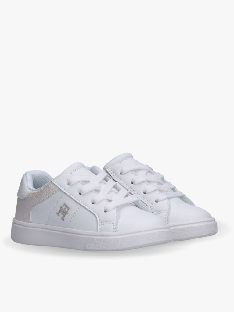 Άσπρο Δετά Sneakers Με Γυαλιστερές Λεπτομέρειες  Κορίτσια
