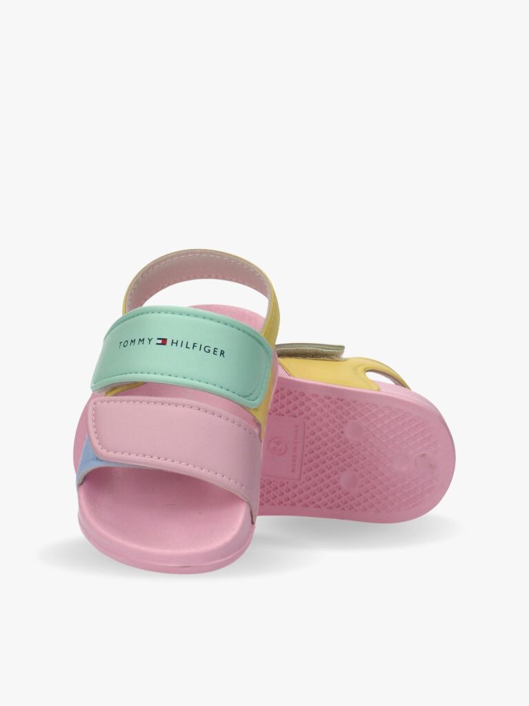 Multi Logo Hook And Loop Sandals  Girls