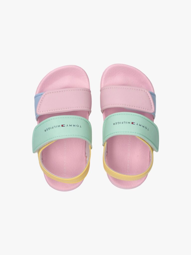 Multi Logo Hook And Loop Sandals  Girls