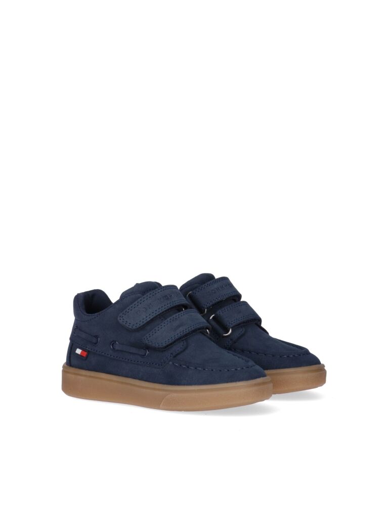Blue Flag Hook And Loop Boat Shoes  Kids Unisex