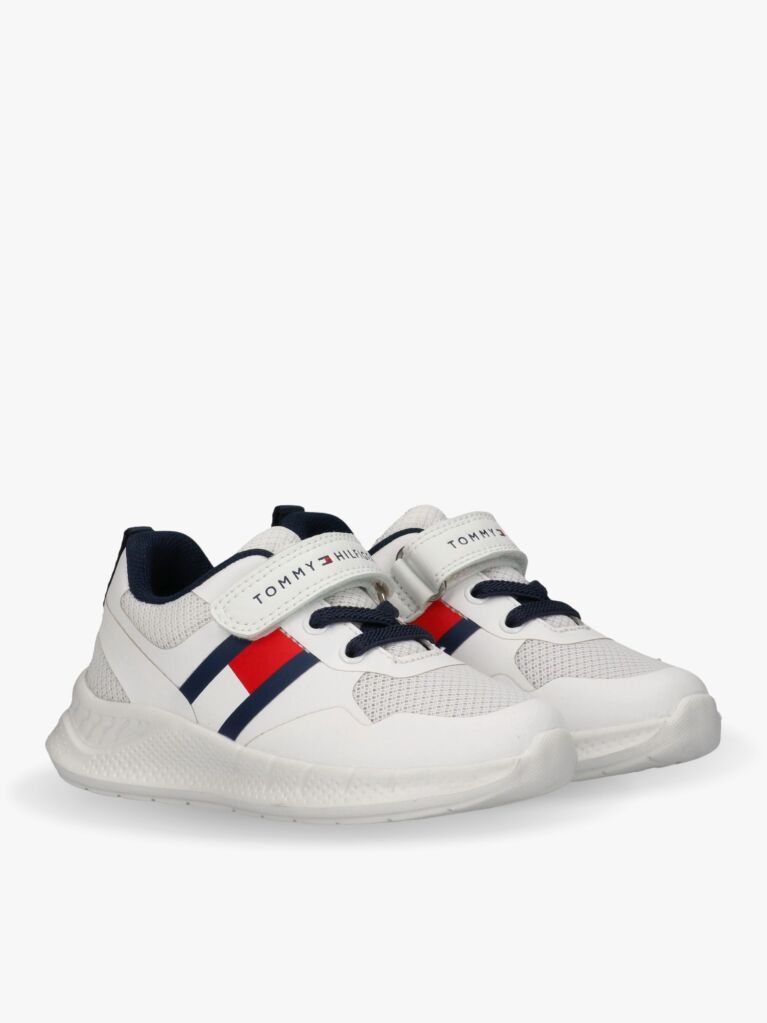 Άσπρο Sneakers Με Σημαία Και Velcro  Παιδί Unisex