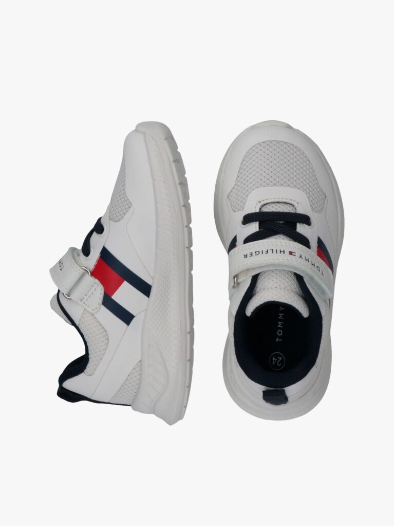 Άσπρο Sneakers Με Σημαία Και Velcro  Παιδί Unisex