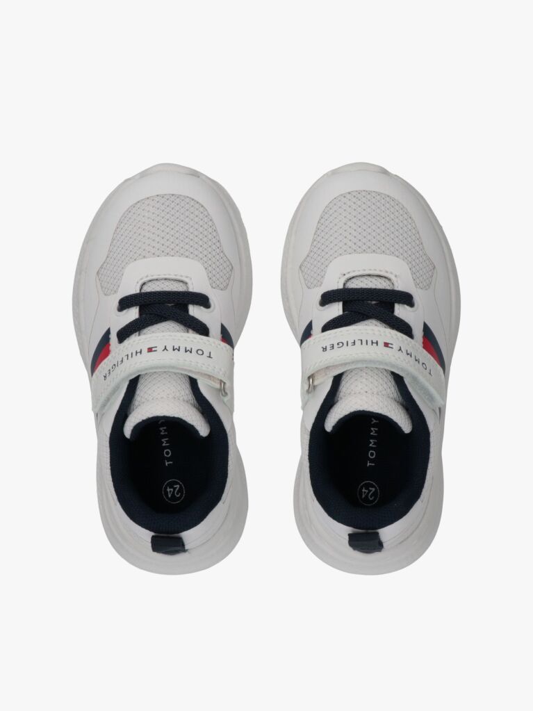 Άσπρο Sneakers Με Σημαία Και Velcro  Παιδί Unisex