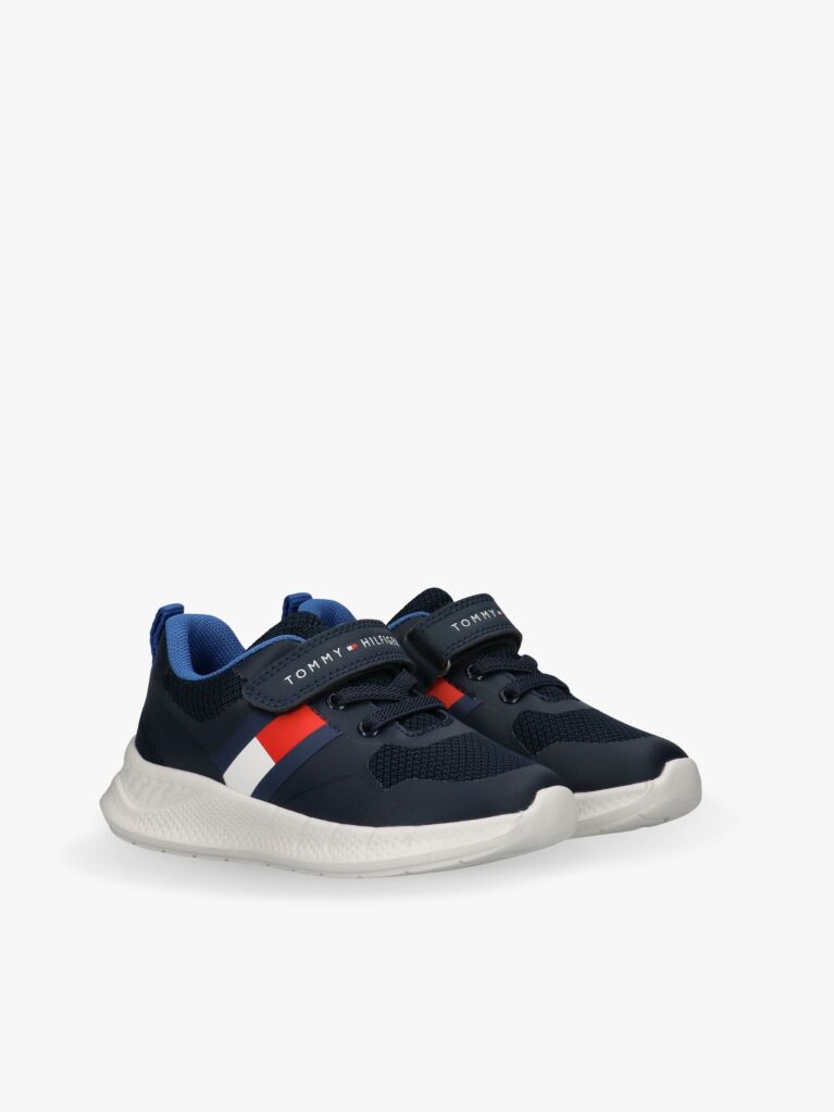 Blue Flag Mesh Hook And Loop Sneakers  Kids Unisex