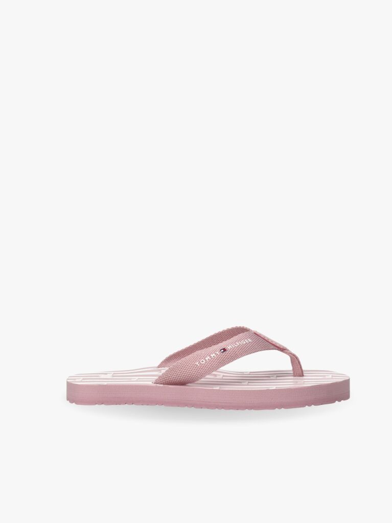Pink Webbing Strap Ithaca Stripe Flip-Flops  Girls