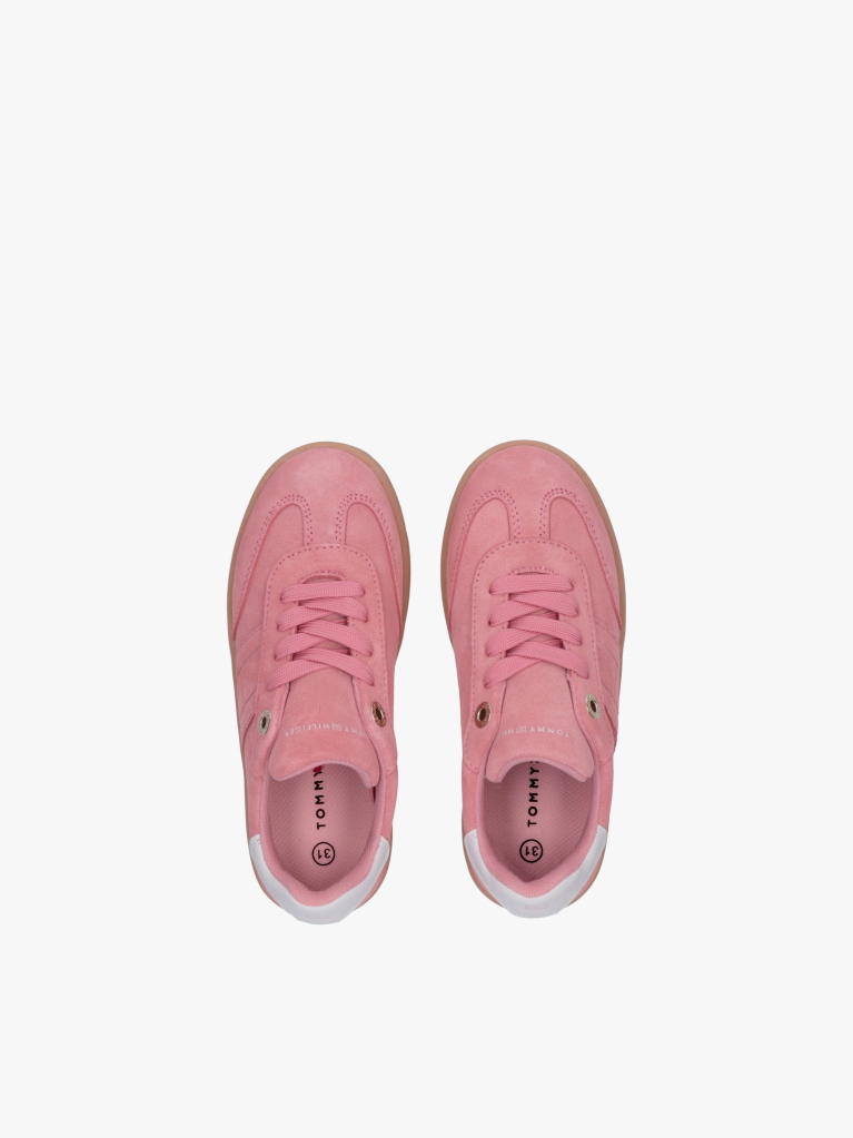 Pink Low Cut Lace Up Sneakers  Girls