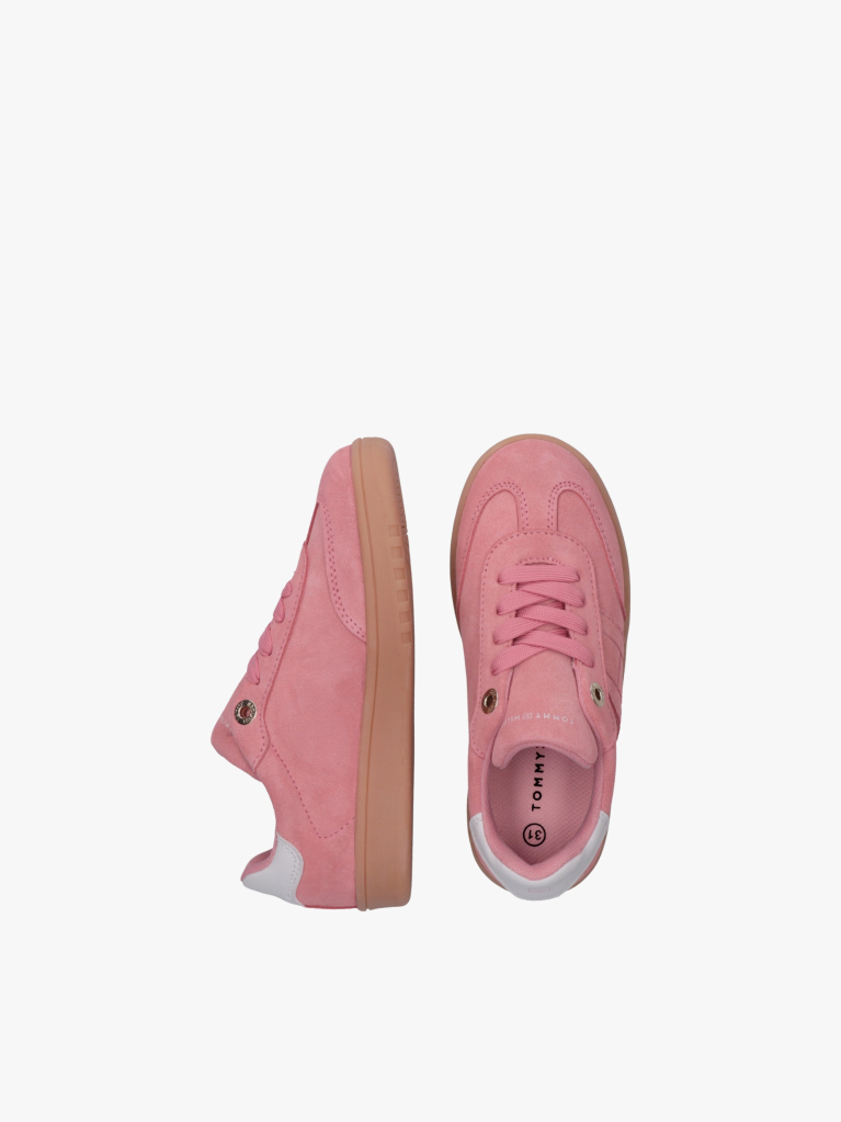 Pink Low Cut Lace Up Sneakers  Girls