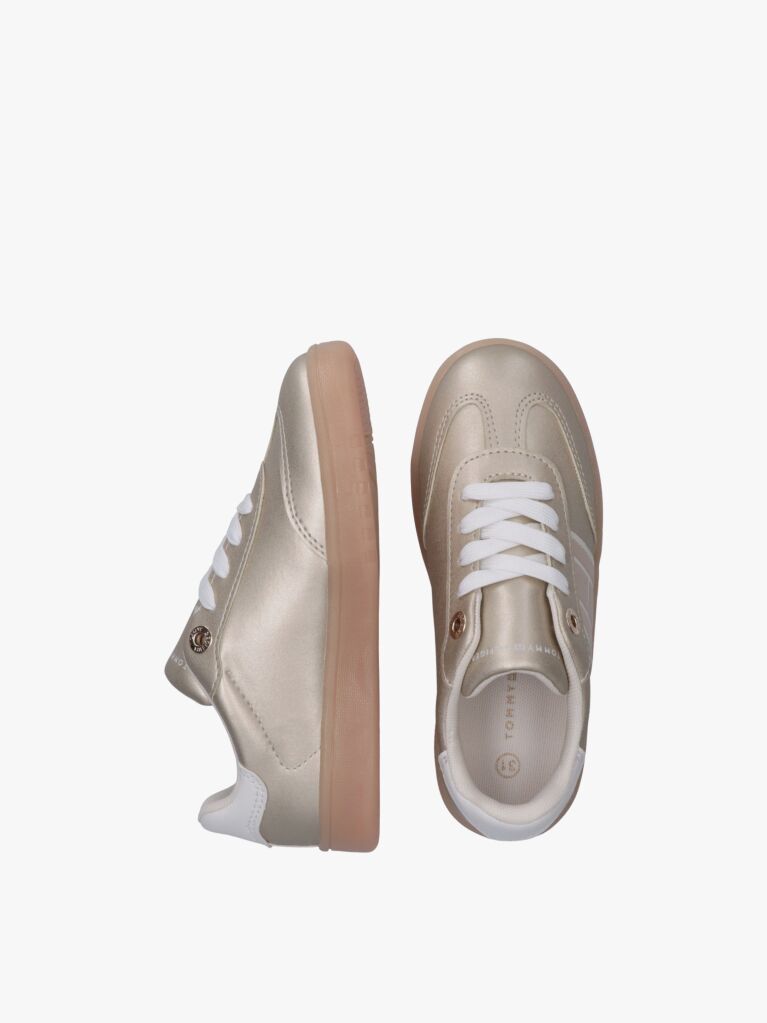 Gold Tonal Flag Sneakers  Girls