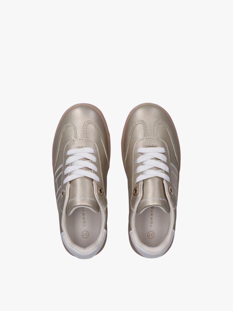 Gold Tonal Flag Sneakers  Girls