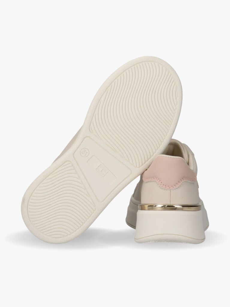 Beige TH Monogram Metallic Trim Sneakers  Girls
