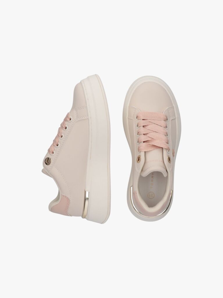Beige TH Monogram Metallic Trim Sneakers  Girls