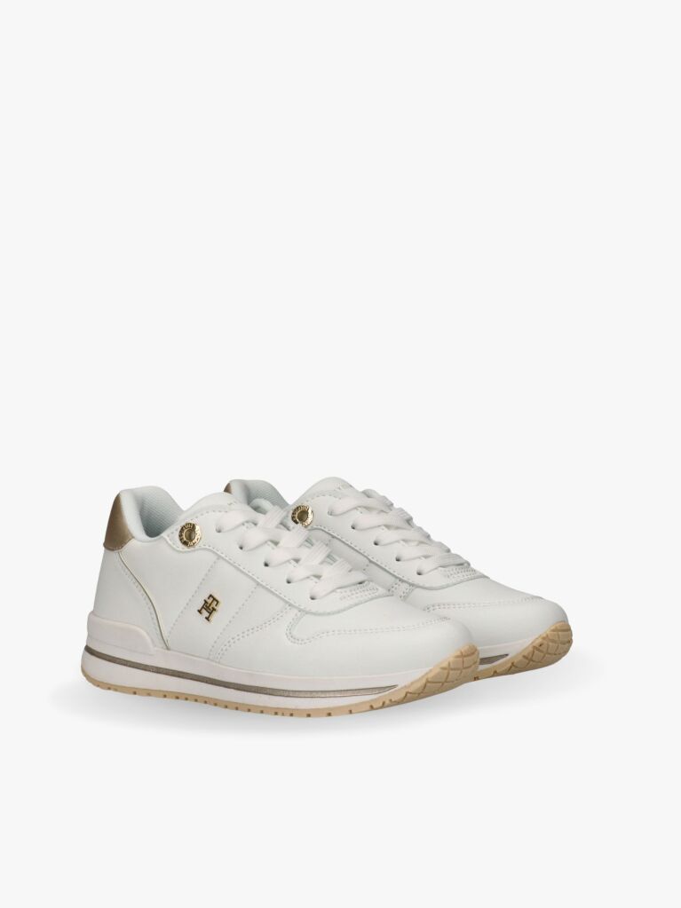 White Low-Cut Lace Up Sneakers  Girls