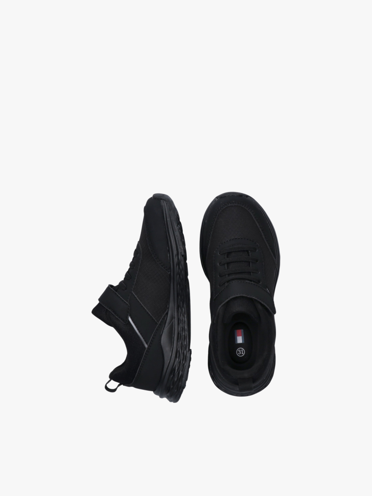 Black Logo Mesh Lace-Up Trainers  Kids Unisex