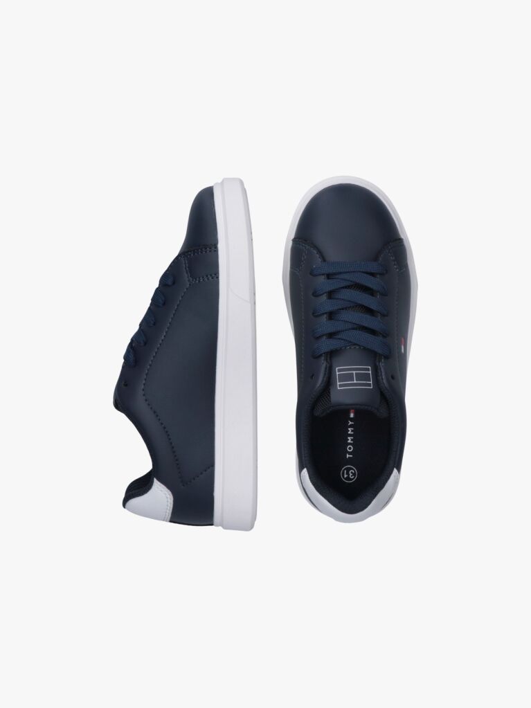 Blue Flag Embroidery Lace-Up Sneakers  Kids Unisex